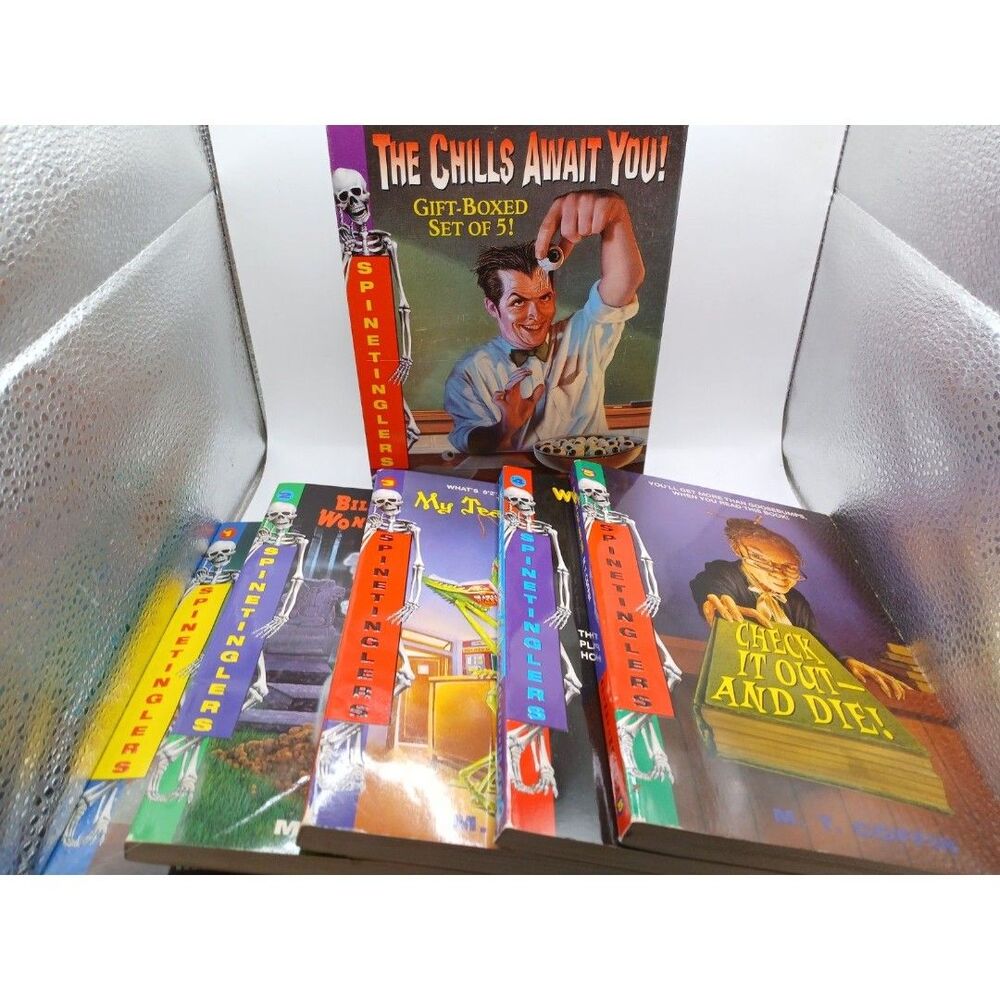 1995 Spinetinglers M.T. Coffin The Chills Await You! Box Set - Goosebumps-esque